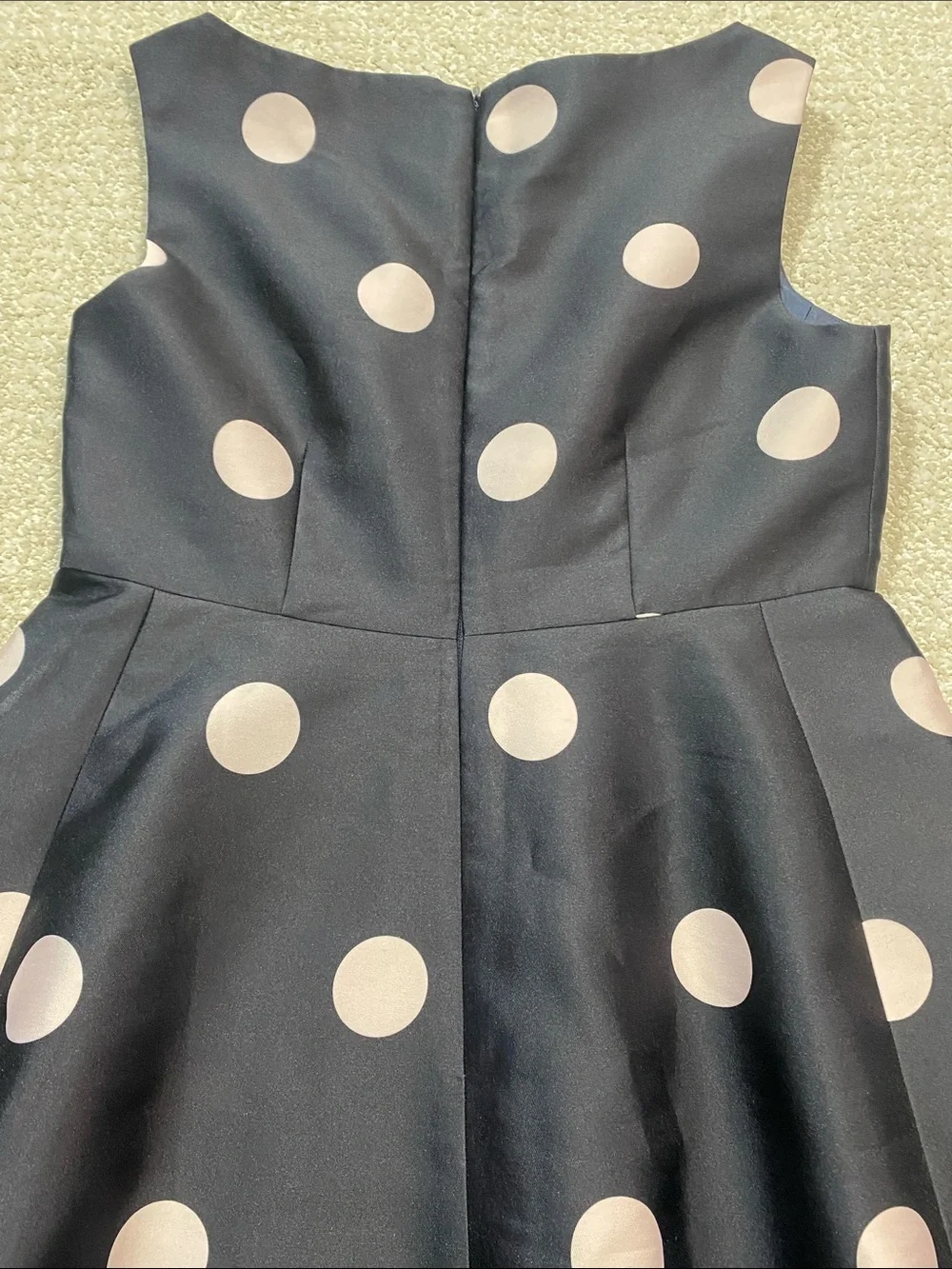 kate spade Black Midi Dress with Pink Polka Dots Size 8
